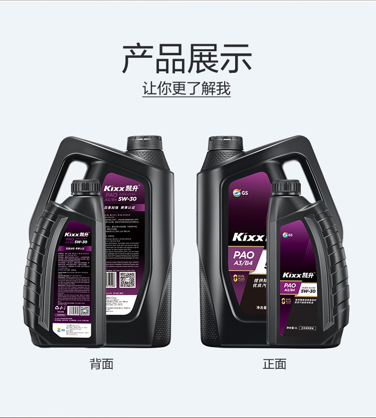 GS (Kixx) 凱升PAO全合成機(jī)油 5W-30 A3B4級 黑凱系列 1L-第5張圖片-鄭州市冠恒貿(mào)易有限公司【官方網(wǎng)站】-車用潤滑油服務(wù)專家